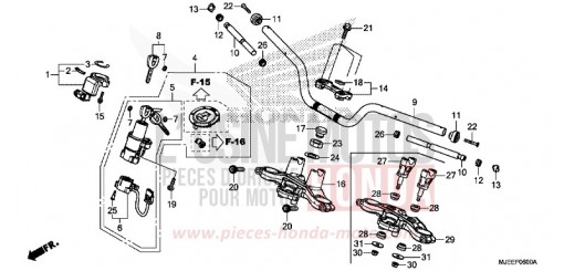 TUYAU DE GUIDON/PONT SUPERIEUR CB650FAG de 2016